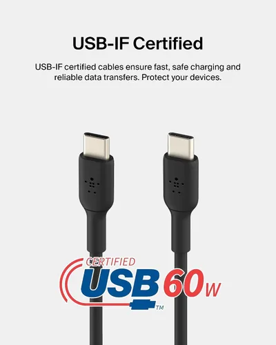 Miniatura 3 de Belkin BoostCharge - Cable USB-C a USB-C (1M/3.3 pies) para iPhone 17, iPhone 17 Pro, Samsung Galaxy S25, S24, Pixel 10 & 9, iPad Pro, Nintendo
