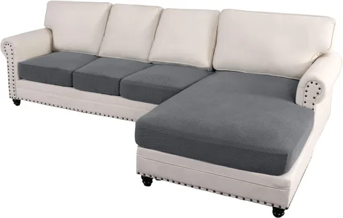 Miniatura 64 de ADPON Fundas de sofá modular, funda de cojín para sofá o sillón en forma de L, funda separada para sofá seccional izquierdo o derecho (1 diván, gris)