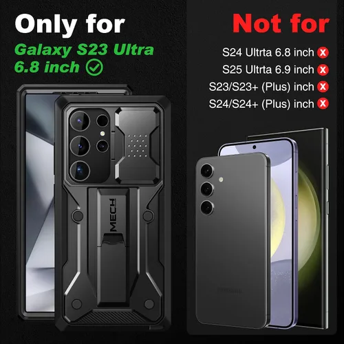 Miniatura 2 de TONGATE Funda para Samsung Galaxy S23 Ultra, [cubierta deslizante integrada para cámara y protector de pantalla] [2 marcos frontales] Funda de grado