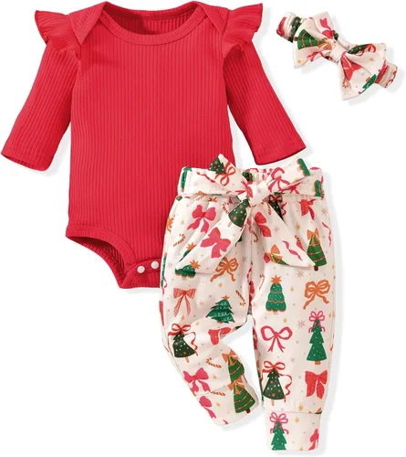 Miniatura 123 de Aalizzwell Conjunto de mameluco acanalado para bebé recién nacido prematuro para otoño e invierno