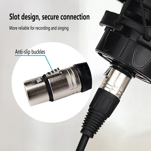 Miniatura 5 de Conector XLR de 5 pines, cable de micrófono XLR, conexiones equilibradas macho a hembra para micrófono e interfaz de audio (9.8 ft/10 pies)