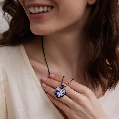 Miniatura 4 de Fanery sue Collares personalizados de doble cara, collares de fotos personalizados para mujeres y hombres, colgante de foto personalizado