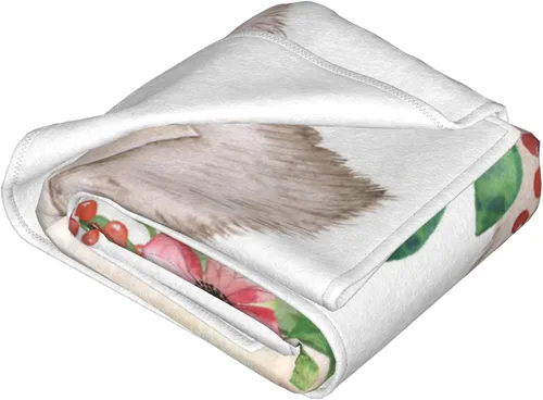 Miniatura 2 de Manta de franela con orejas de conejo de Pascua en acuarela, cálida, acogedora, suave, ligera, para dormitorio, sofá, habitación, hogar, manta Manta