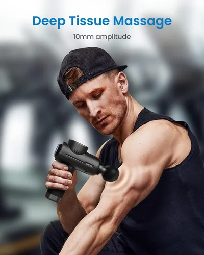 Miniatura 3 de RENPHO Active+ Pistola de masaje de percusión, regalos del día del padre, 5 velocidades ajustables para espalda, cuello, recuperación muscular