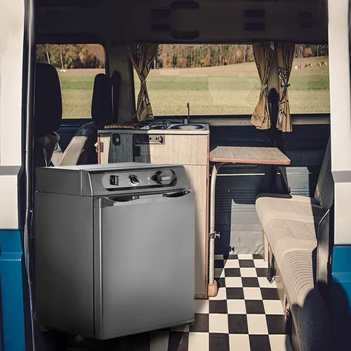 Miniatura 2 de SMETA Refrigerador de propano de 12 V, mini refrigerador de 3 vías a gas RV sin congelador para automóvil, cámper, camión, remolque, refrigeradores