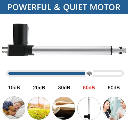 Miniatura 4 de Actuador lineal de carrera larga de 40 pulgadas y 40 pulgadas, 12 V, 1320 lbs/6000 N, velocidad resistente, actuador eléctrico de 0.2 pulgadas/seg.