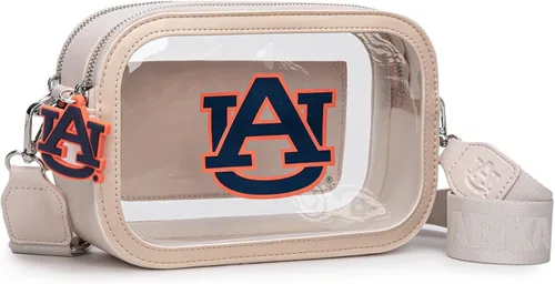Miniatura 25 de Montana West NCAA Bolsa transparente para eventos de estadio, bolsos para fanáticos de los deportes con correa de nailon ajustable, bolsillo