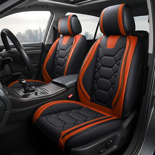 Miniatura 6 de OASIS AUTO Fundas de asiento delantero de automóvil, fundas de asiento impermeables de piel sintética para automóviles, ajuste universal para SUV