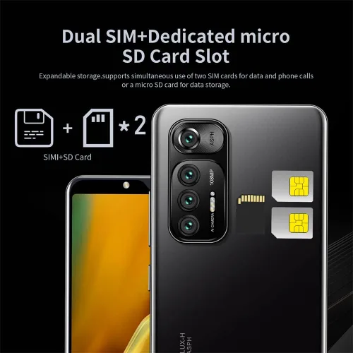 Miniatura 6 de Pantalla HD de 5.0 pulgadas, teléfono móvil barato Dual SIM 3G/2G, 16GB ROM 【Ampliable hasta 128GB】, Android 9.0, WiFi/Bluetooth/Teléfono Azul