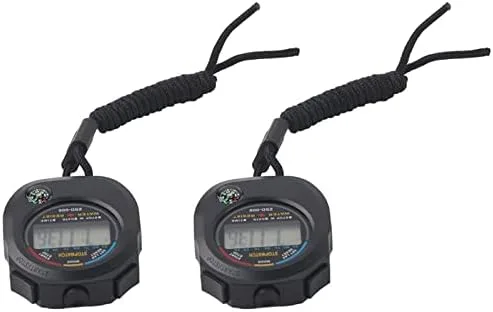 Miniatura 6 de Cronómetro digital LCD, paquete de 2, temporizador deportivo con calendario y pantalla de alarma para carreras, correr, nadar