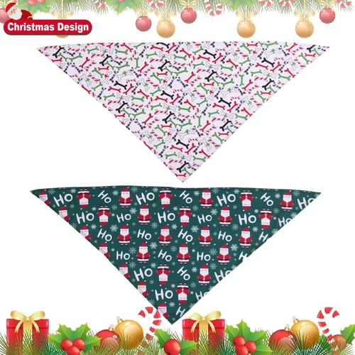 Miniatura 6 de ADOGGYGO Paquete de 4 Pañuelos de Navidad para Perros, Bufanda Triangular de Mascota, Baberos Triangulares, Conjunto de Pañuelos, Accesorios