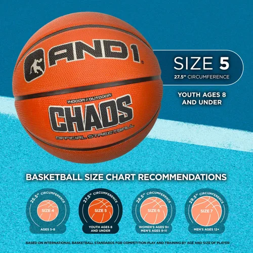 Miniatura 6 de AND1 Street Grip - Balón de baloncesto y bomba de cuero compuesto de alta calidad, tamaño oficial 7 (29.5 pulgadas), hecho para juegos de baloncesto