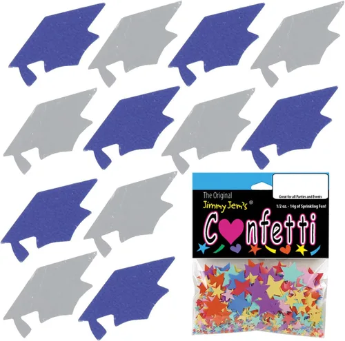 Miniatura 158 de Confetti Grad Cap Negro, Azul Marino Combo - 2 bolsas de media onza (1 oz)