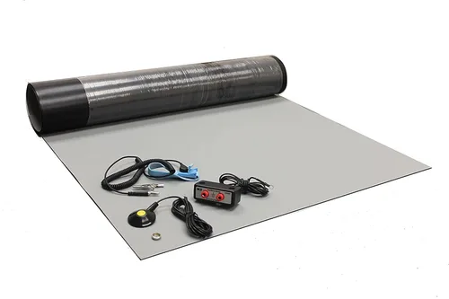 Miniatura 4 de Kit de alfombrilla de soldadura antiestática ESD de goma para alta temperatura, 30 x 60 pulgadas (2.5 x 5 pies) - 0.08 pulgadas de grosor, con doble