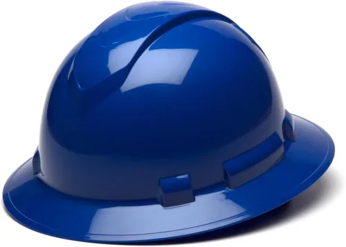 Miniatura 27 de Texas America Safety Company Casco duro RIDGELINE de ala completa con ajuste de perilla de 6 puntos y bolsa Azul ventilado
