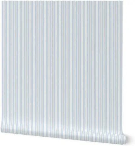 Muestro de papel tapiz extraíble – Rayas de granja a rayas Cottagecore Classic Tradicional Vertical Linea Azul Papel pintado prepegado personalizado