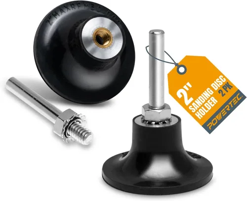 POWERTEC Soporte de disco de lijado tipo R de 2 pulgadas, vástago de 1/4 de pulgada, soporte de almohadilla de cambio rápido para amoladora, taladro