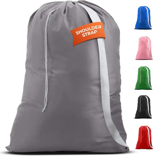 Miniatura 8 de Bolsa de lavandería Handy Laundry con correa de hombro - Cierre de cordón con bloqueo, material duradero, gran capacidad, costuras resistentes