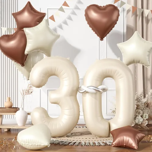 Miniatura 28 de Globos dorados de color champán con el número 11, globos de oro claro, globo de aluminio dorado con forma de corazón con estrella y globo largo