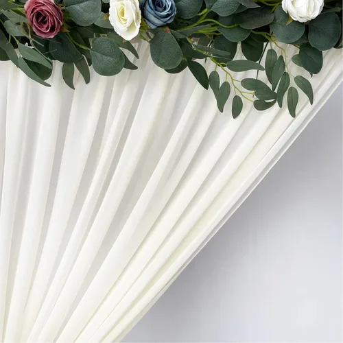 Miniatura 3 de Cortinas de fondo de gasa transparente de 10 x 10 pies (5 x 2 paneles), cortinas de tela de gasa para bodas, cortina larga transparente para sala