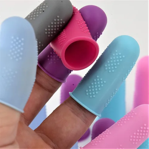 Miniatura 8 de Protectores de dedos [serie Flex – Paquete de 9] cubiertas antiadherentes de silicona [pequeño (3) / mediano (3) / grande (3)] – para pegamento