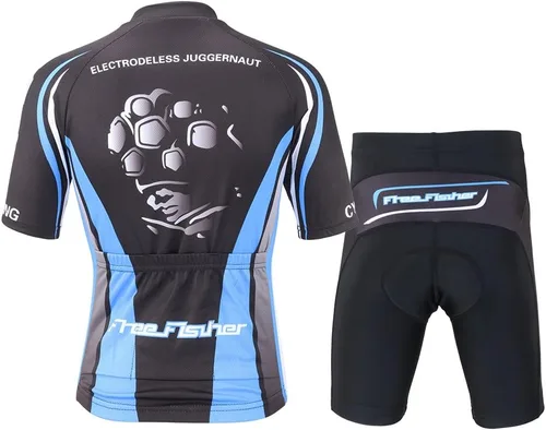 Miniatura 8 de Camiseta de ciclismo para niños, manga corta, diseño de caricatura de FISHER FREE