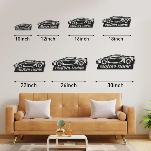 Miniatura 6 de Letreros de garaje personalizados, letrero de metal con nombre personalizado para taller, letreros de taller de diseño de automóviles, arte de pared