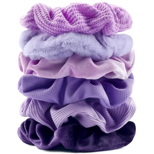 Miniatura 11 de Coleteros Difusos Fuzzy Scrunchies 8 PCS Ligas Negras para el Cabello Lindas Bandas para el Cabello con Piel de Conejo Sintética Ligas Elásticas