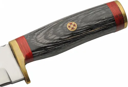 Miniatura 4 de SZCO Full Tang Upsweep - Cuchillo de caza de 7.25 pulgadas, cuchillo negro para exteriores con hoja de acero inoxidable, mango de madera y funda