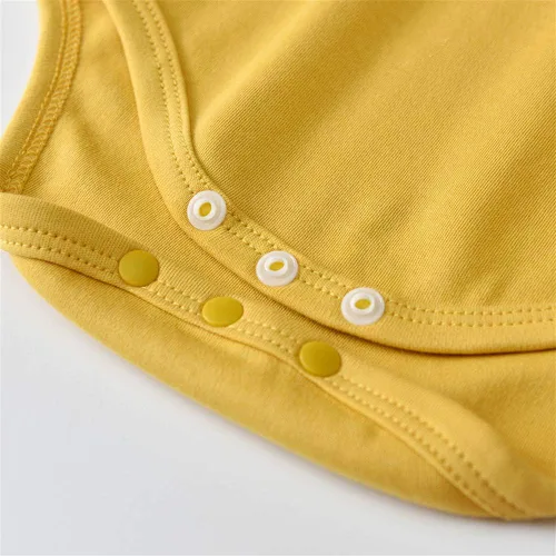 Miniatura 8 de Auro Mesa Enterizo unisex de algodón de manga larga para bebé recién nacido, cuello Peter Pan sólido, conjunto de overol