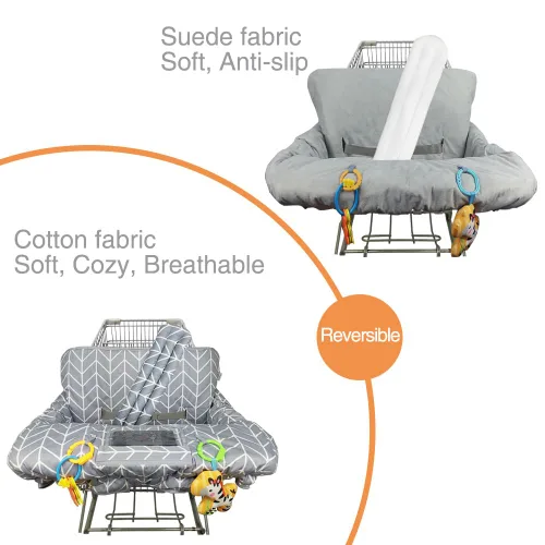 Miniatura 4 de ICOPUCA Funda para carrito de compras para bebé, funda de carrito 2 en 1 para bebés y funda para silla alta, funda acolchada para asiento de carrito
