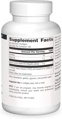 Miniatura 3 de Source Naturals Aceite de semilla de comino negro para apoyo respiratorio - 240 cápsulas blandas
