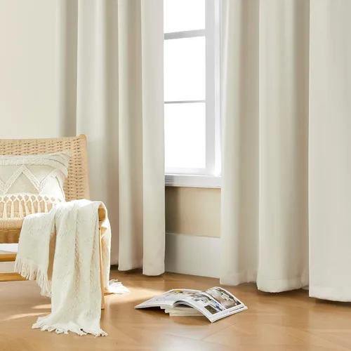 Miniatura 6 de SHINELAND Cortinas opacas cortas para ventanas de dormitorio, cortinas de baño, 45 pulgadas de largo
