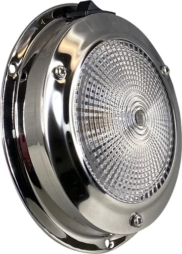 Miniatura 9 de Pactrade Marine Luz de cúpula de 12 V - lente de 5 pulgadas, blanco cálido incandescente, luz de barco de acero inoxidable con interruptor