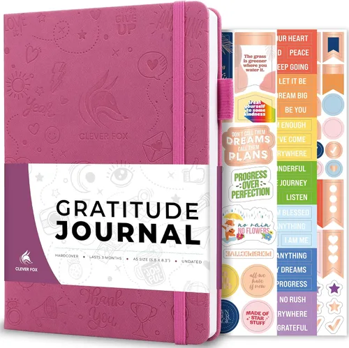 Miniatura 28 de Clever Fox Diario de gratitud grande – Diario de felicidad, positividad y afirmación – Cuaderno diario inspirador, 3 meses, 8.3 x 11 pulgadas