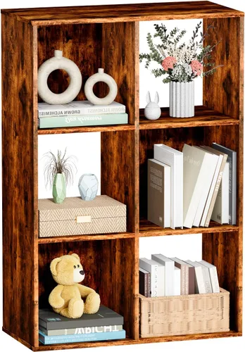 Miniatura 14 de Organizador de almacenamiento con panel trasero cerrado, estantes de madera de 13.5 pulgadas para cubículos, resistente, estantería para sala