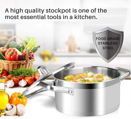 Miniatura 4 de Duxtop, juego de utensilios de cocina de acero inoxidable de inducción lista, con tecnología de unión por impacto., Acero inoxidable