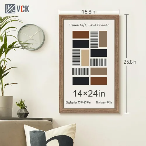 Miniatura 157 de VCK Marcos para póster de madera maciza de 22.375 x 34 pulgadas, marco de fotos A1 negro con montaje en pared, paquete de 3