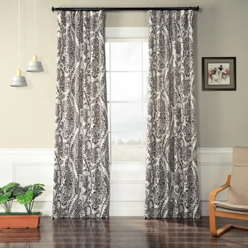 Miniatura 11 de HPD Half Price Drapes BOCH-KC43-63 - Cortinas de Lino con Rayas para Oscurecer la Sala de Estar (1 Panel), 50 x 63 Pulgadas, Color Negro Toldo