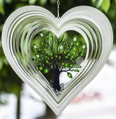 Miniatura 10 de ISEO Molinillo de viento XL Árbol de la Vida para patio y jardín, decoración colgante al aire libre, arte de patio, decoración de porche y patio