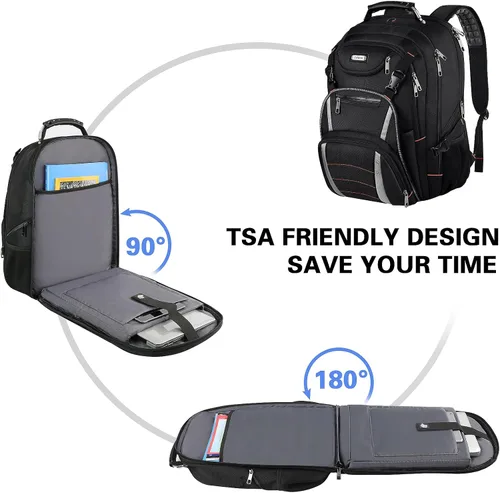 Miniatura 3 de Mochila de viaje para laptop, mochila extragrande para hombres y mujeres, mochila de baloncesto con puerto de carga USB RFID antirrobo, aprobada por