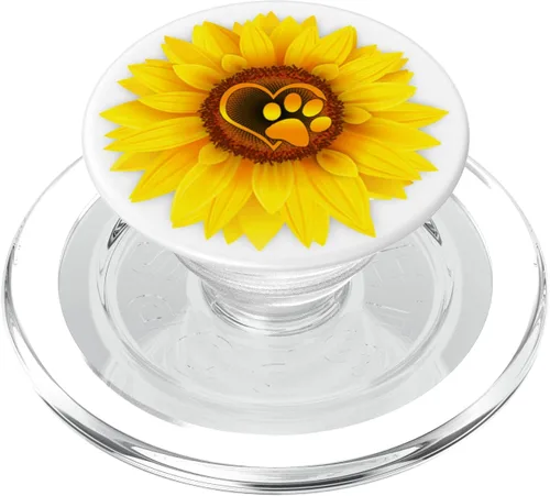 Miniatura 9 de Pata de perro con diseño de pata de perro, color amarillo, girasol blanco