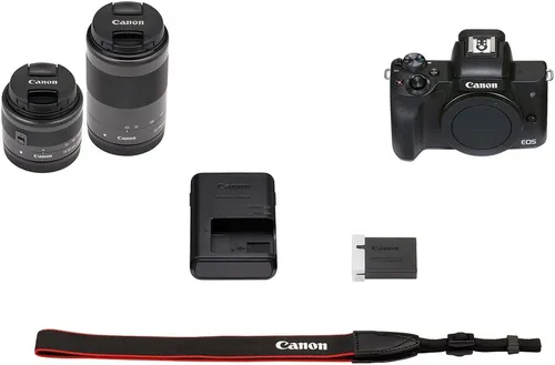 Miniatura 8 de Canon Cámara sin espejo EOS M50 Mark II con lentes de 0.591-1.772 in y 2.165-7.874 in (negro) (4728C014) + monitor 4K + VideoMic Rode + tarjeta