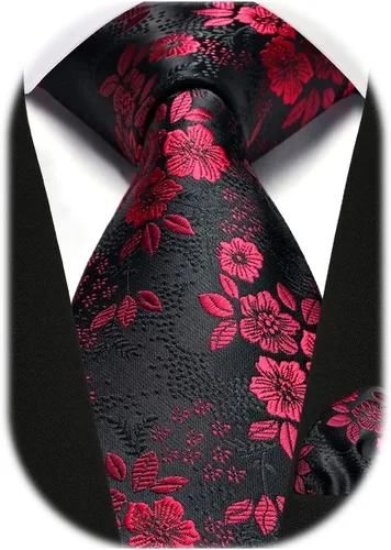 Miniatura 148 de Corbatas florales tejidas clásicas para hombre, corbata cuadrada de bolsillo, corbatas formales para hombres, boda con pañuelo