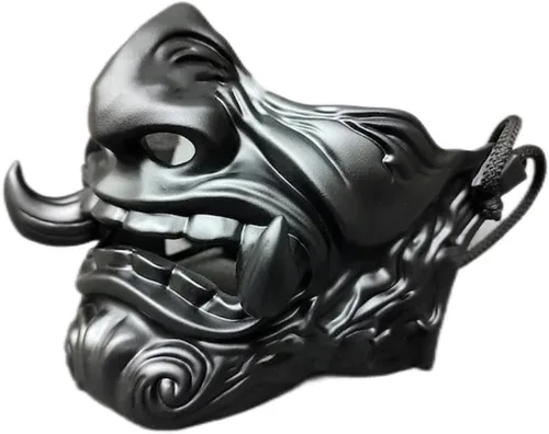 Miniatura 7 de Máscara japonesa de Hannya, demonio, oni, samurái, kabuki, prajna, demonio, máscara de media cara, cosplay, máscara facial de Prajna de demonio