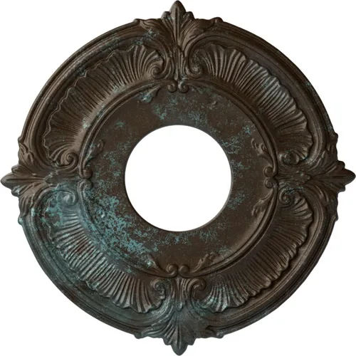 Miniatura 49 de Ekena Millwork CM12ATCGS Medallón de Techo Attica (Se Adapta a Doseles de hasta 3 1/2"), Pátina Verde Cobre Pintada a Mano