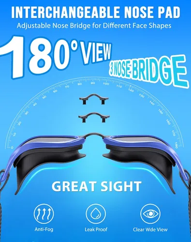 Miniatura 2 de Gafas de Natación, Gafas de Natación Unisex para Adultos Anti Niebla Anti UV Sin Fugas Visión Amplia para Hombres Mujeres Jóvenes