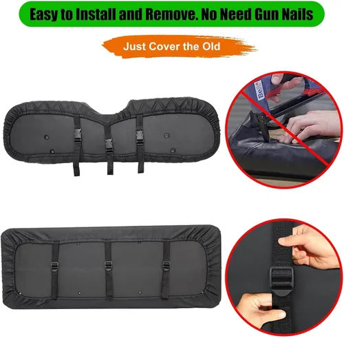 Miniatura 3 de Fundas de Asiento Trasero para Carrito de Golf para EZGO Club Car Yamaha Solo para Asiento Trasero del Mercado de Repuestos - Cuero Marino Premium