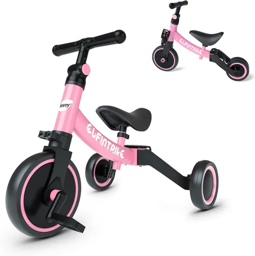 besrey Bicicleta 5 en 1 para niños de 1 año a 4 años, triciclo para niños pequeños, triciclo para niños, juguetes para niños y niñas, entrenamiento