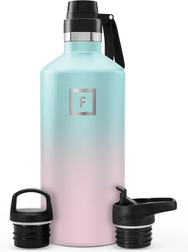 Miniatura 20 de IRON °FLASK Frasco de hidratación para acampar y senderismo con pajilla, botella de agua deportiva de acero inoxidable con aislamiento de boca